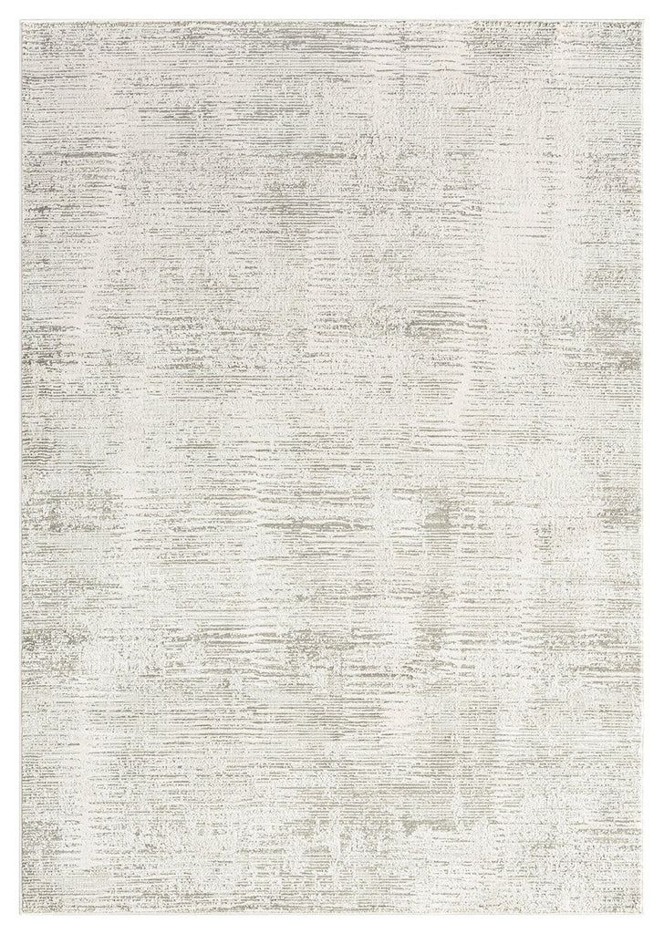 Valerie Ivory and Grey Distressed Tribal Rug
