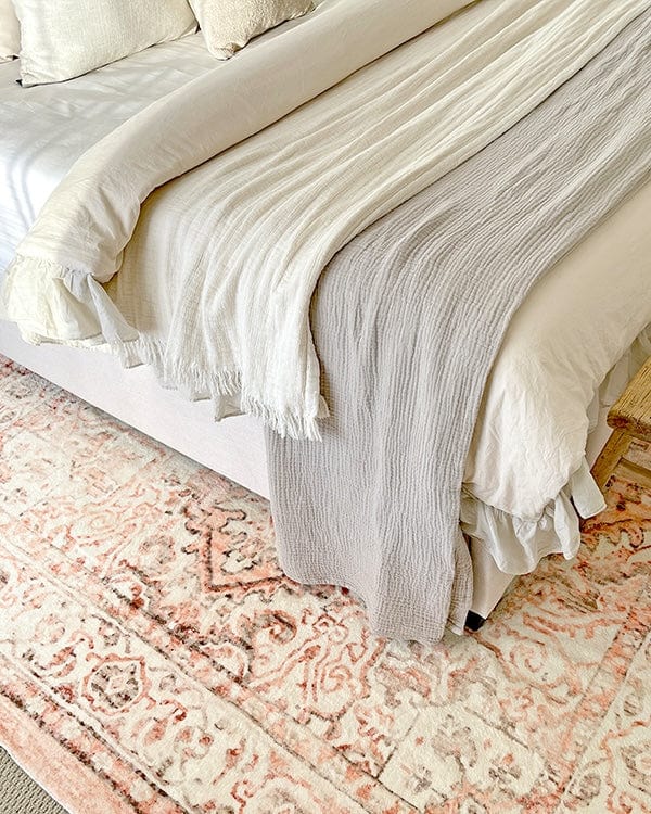 Veronique Peach and Brown Distressed Washable Rug – Miss Amara