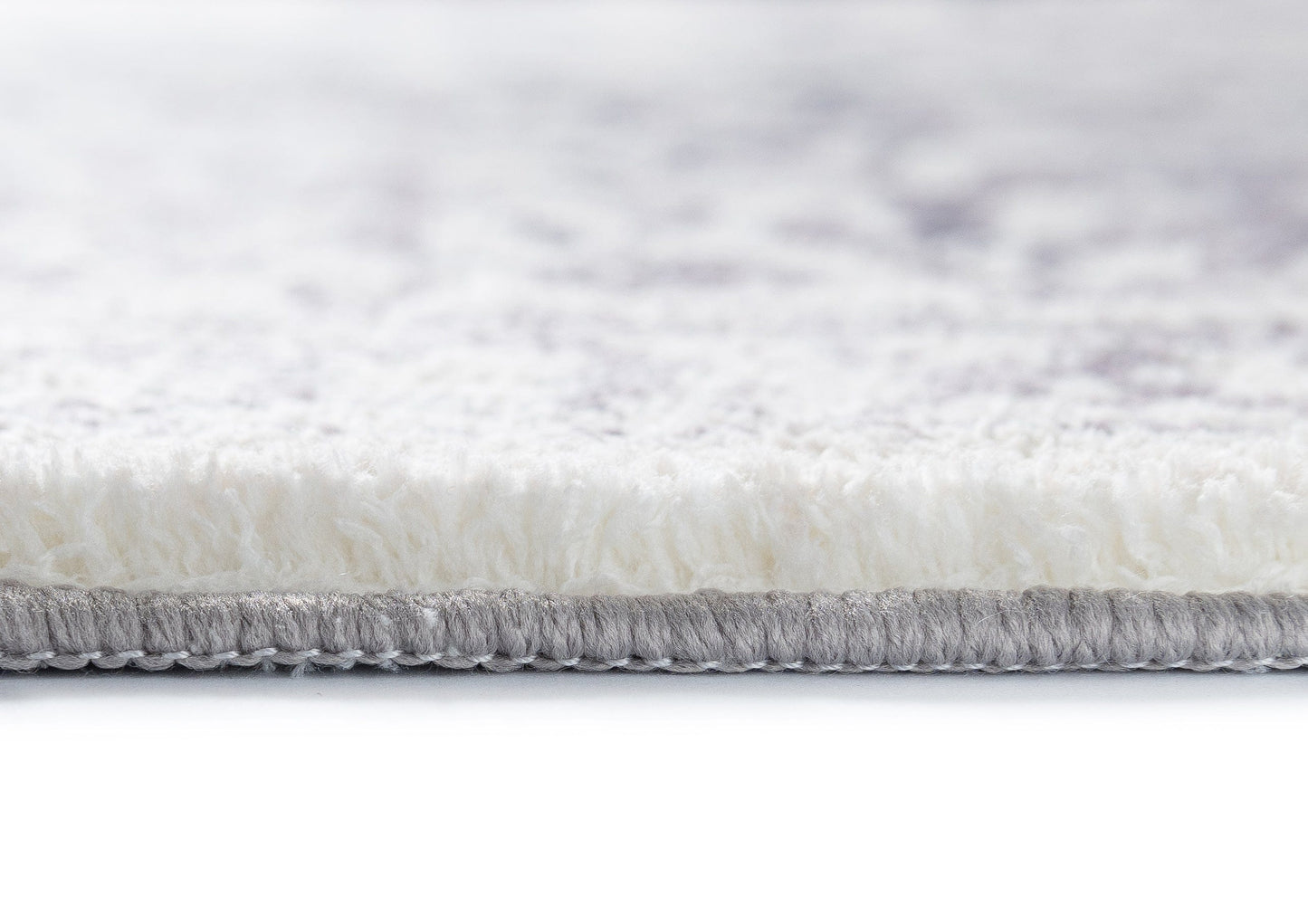Yeni Grey and Beige Floral Washable Rug