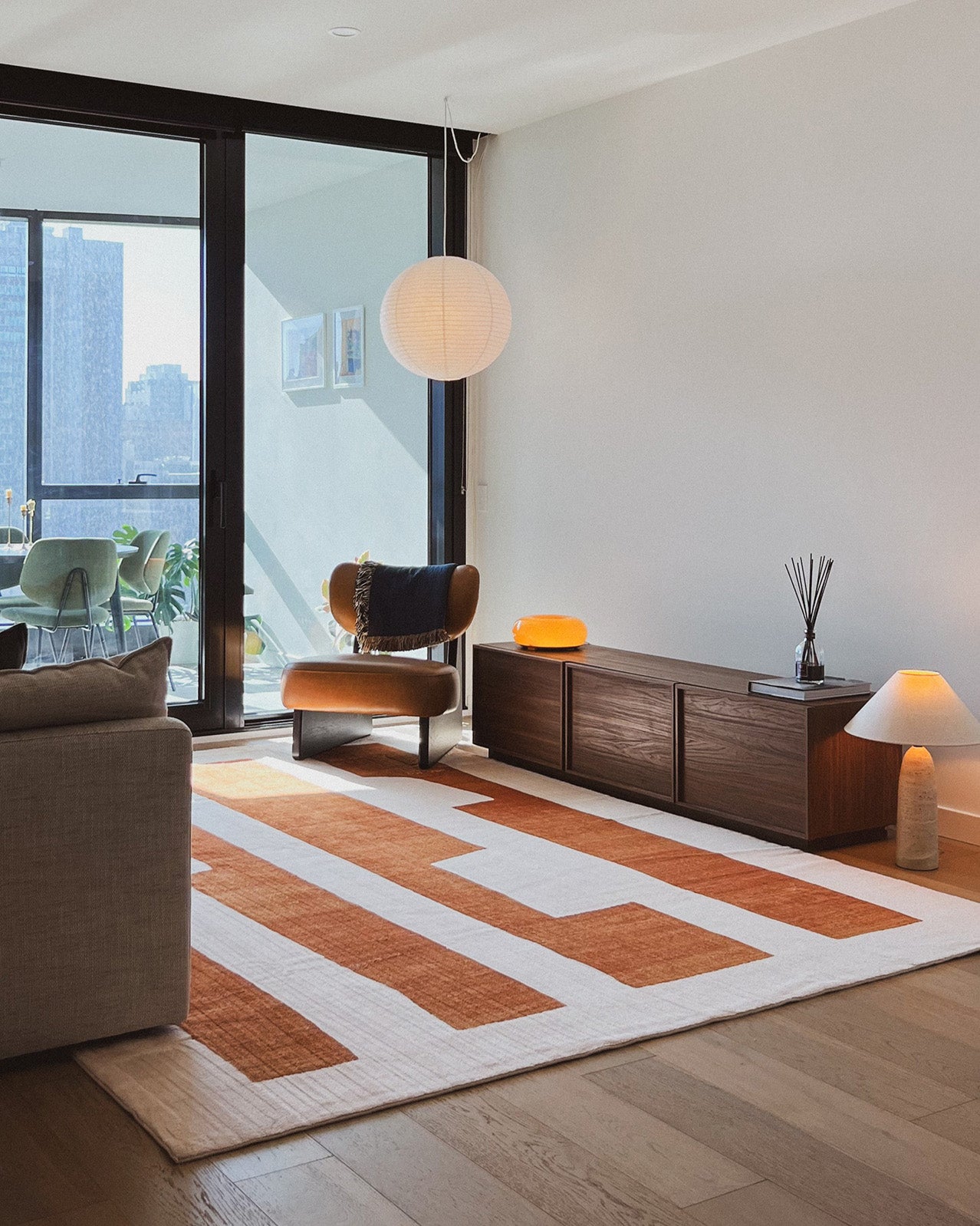 Yorkville Brown Printed Washable Rug