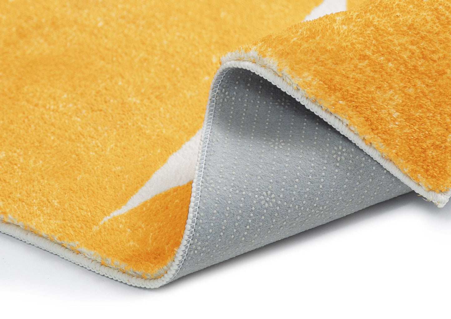 Zaki Yellow and Ivory Geometric Washable Rug