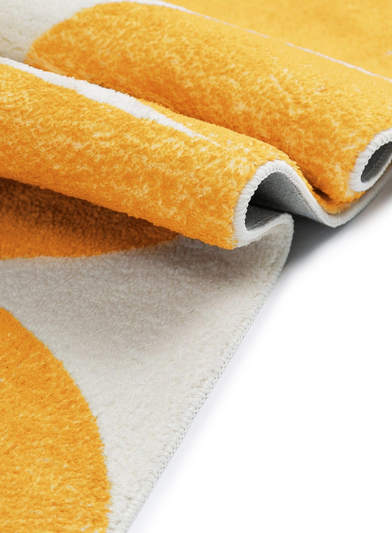 Zaki Yellow and Ivory Geometric Washable Rug